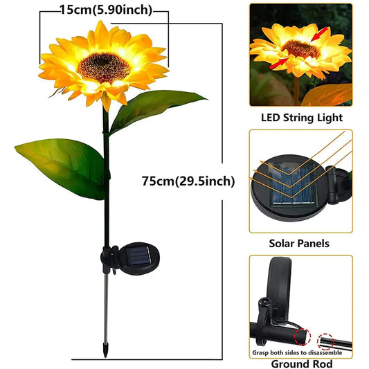 Sunflowers Solar Lawn Light for garden illumination3