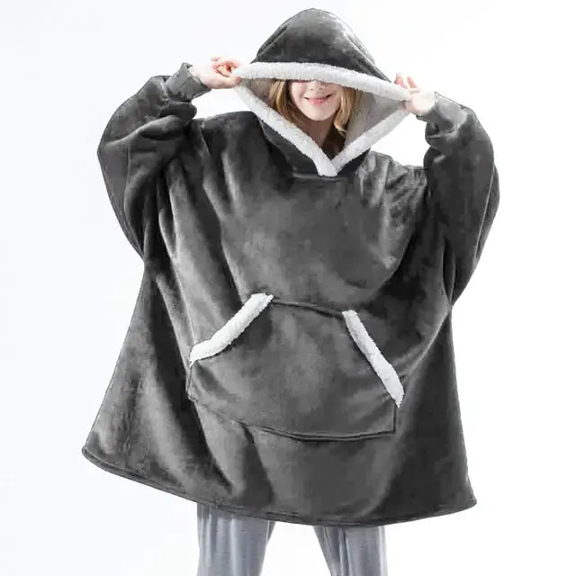 Hooded Winter Soft Plush Fleece Sofa Blanket - Decorify Homes
