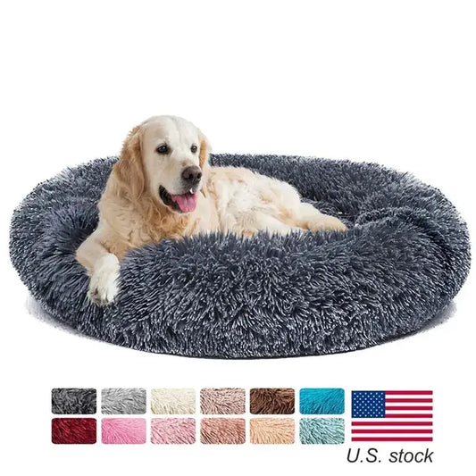 Warm Soft Long Donut Plush Pet Cushion - Decorify Homes