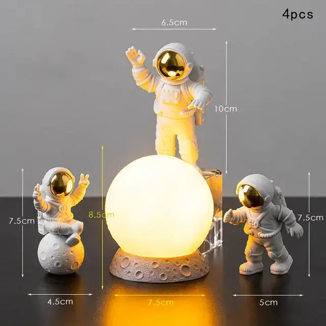 Astronaut and Moon Home Decor Set - Space-Themed Room Accents - Decorify Homes