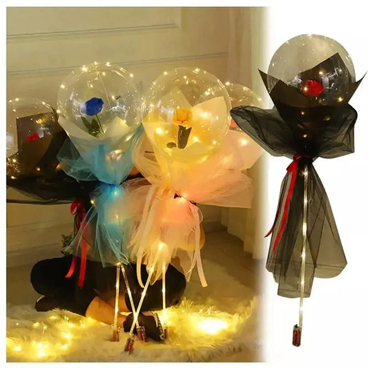 DIY LED Luminous Balloon Rose Bouquet - Home, Wedding, Christmas, Birthday, Valentines Decor Gif - Decorify Homes